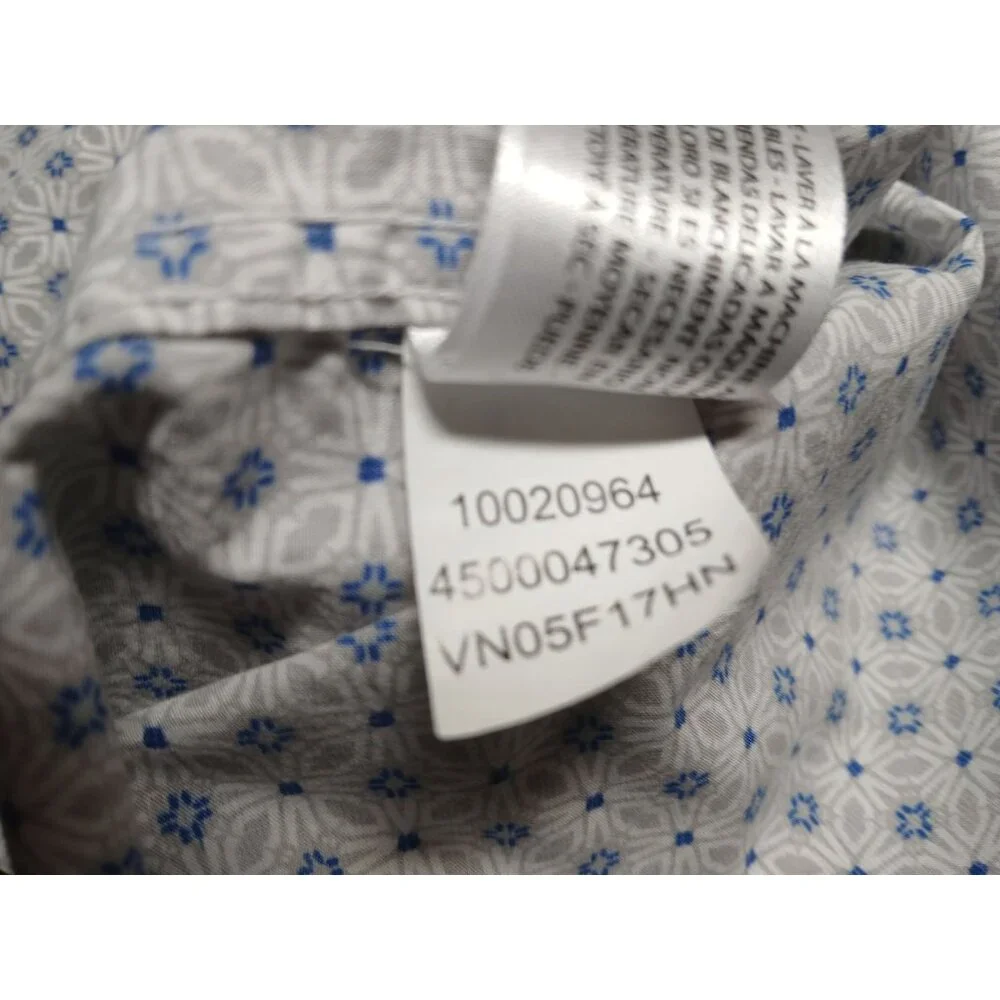 Ariat Mens Button Down Long Sleeve Shirt Size XXL Blue White Geometric - Picture 16 of 16